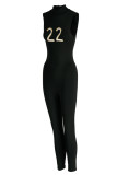 Rose Red Casual Sportswear Solid Embroidered Patchwork Turtleneck Skinny Jumpsuits