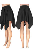 Pink Casual Solid Bandage Patchwork Asymmetrical High Waist Type A Solid Color Bottoms