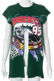 Green Sexy Print Patchwork O Neck T-Shirts