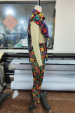Colour Fashion Casual Letter Print See-through Turndown Collar Two Pieces