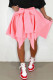 Pink Casual Solid Bandage Patchwork Asymmetrical High Waist Type A Solid Color Bottoms