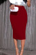 Red Casual Solid Patchwork Straight High Waist Solid Color Bottoms