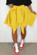 Yellow Casual Solid Bandage Patchwork Asymmetrical High Waist Type A Solid Color Bottoms