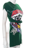 Green Sexy Print Patchwork O Neck T-Shirts