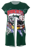 Green Sexy Print Patchwork O Neck T-Shirts