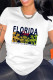 White Fashion Casual Print Basic O Neck T-Shirts