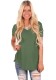 Army Green Fashion Casual Regular Stand Solid Slim Tees & T-shirts