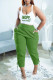 Green Casual Print Patchwork Spaghetti Strap Sleeveless Two Pieces