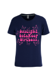 Red Fashion Daily Butterfly Print Patchwork Letter O Neck T-Shirts