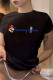 Black Fashion Casual Print Letter O Neck T-Shirts