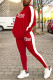 Red Sexy Solid Hooded Collar Long Sleeve Two Pieces