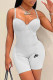 White Fashion Sexy Print Letter Spaghetti Strap Rompers