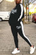 Black Sexy Solid Hooded Collar Long Sleeve Two Pieces