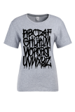 Red Fashion Street Print Patchwork Letter O Neck T-Shirts