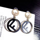 Black Fashion Simplicity Letter Patchwork Earrings
