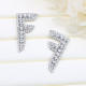 White Fashion Street Letter Hot Drill Earrings