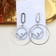Silver Fashion Street Letter Patchwork Earrings