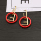 Red Fashion Street Geometric Letter Earrings
