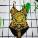 Black Fashion Sexy Print Patchwork Swimwears