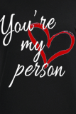 White Fashion Daily Print Patchwork Letter O Neck T-Shirts
