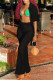 Black Sexy Solid Hollowed Out Patchwork Buckle Turndown Collar Short Sleeve Two Pieces