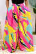 Rose Red Casual Print Patchwork Straight Wide Leg Full Print Bottoms