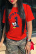 Red Fashion Casual Character Letter O Neck T-Shirts