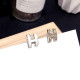 White Fashion Simplicity Letter Hot Drill Earrings