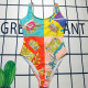 Multicolor Fashion Sexy Print Backless Swimwears
