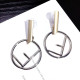 Silver Fashion Street Letter Patchwork Earrings