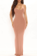 Bare Color Sexy Solid Slit Spaghetti Strap Pencil Skirt Dresses