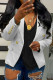 White Fashion Work Print Letter Turn-back Collar Outerwear