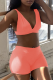 Pink Sexy Solid Patchwork V Neck Sleeveless Two Pieces