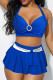 Blue Sexy Solid Patchwork Swimwears Three Pieces