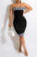 Black Fashion Casual Print Patchwork Backless Strapless Sleeveless Dress