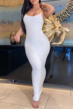Bare Color Sexy Solid Slit Spaghetti Strap Pencil Skirt Dresses