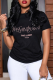 Black Fashion Casual Print Patchwork O Neck T-Shirts