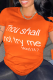 Orange Fashion Street Print Patchwork Letter O Neck T-Shirts