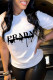 Milky Fashion Casual Print Letter O Neck T-Shirts