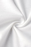 White Casual Solid Hollowed Out Patchwork O Neck T-Shirts