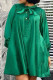 Green Casual Solid Patchwork O Neck A Line Dresses