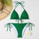 Green Fashion Sexy Print Bandage Swimwears