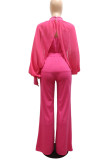 Black Elegant Solid Patchwork Hot Drill O Neck Long Sleeve Three Pieces