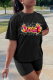Black Fashion Solid Patchwork O Neck Short Sleeve Two Pieces