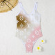Brownness Fashion Sexy Print Backless Swimwears