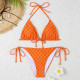 Orange Fashion Sexy Print Bandage Swimwears