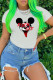 White Fashion Casual Print Letter O Neck T-Shirts