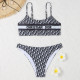 Black Fashion Sexy Print Letter Swimwears