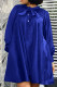 Blue Casual Solid Patchwork O Neck A Line Dresses