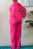 Black Elegant Solid Patchwork Hot Drill O Neck Long Sleeve Three Pieces